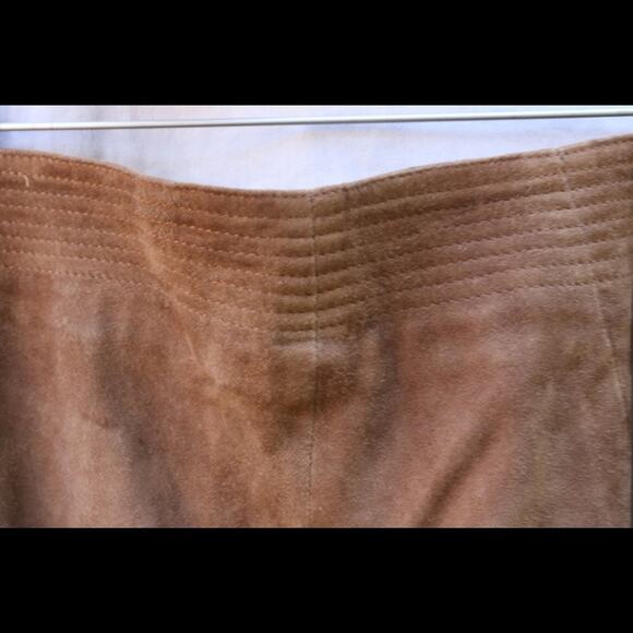 J.crew Collection Mini Skirt Womens Size 10 Suede Brown Lined Vintage Zip Italy - Picture 5 of 9